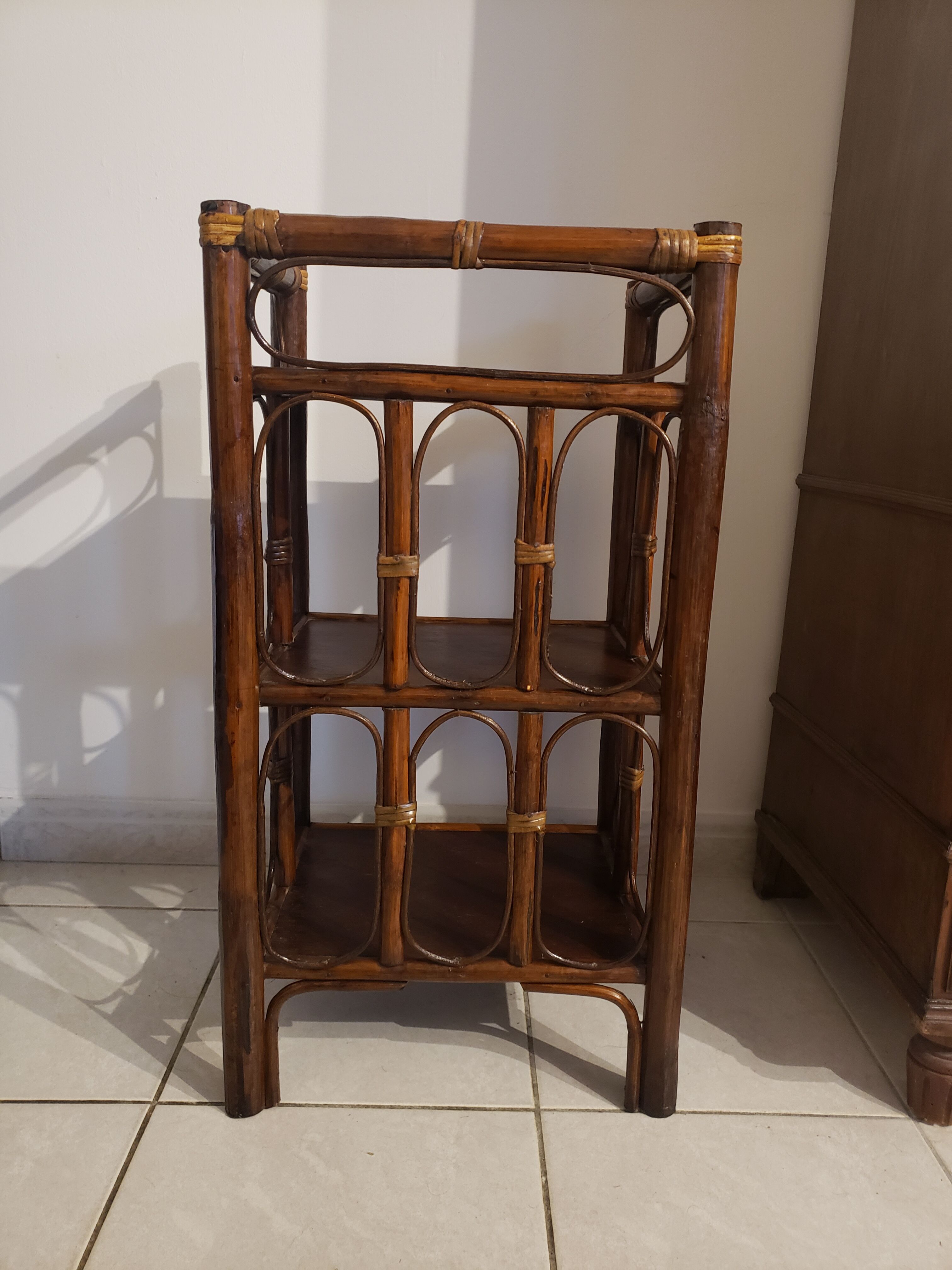 Bamboo and rattan shelf