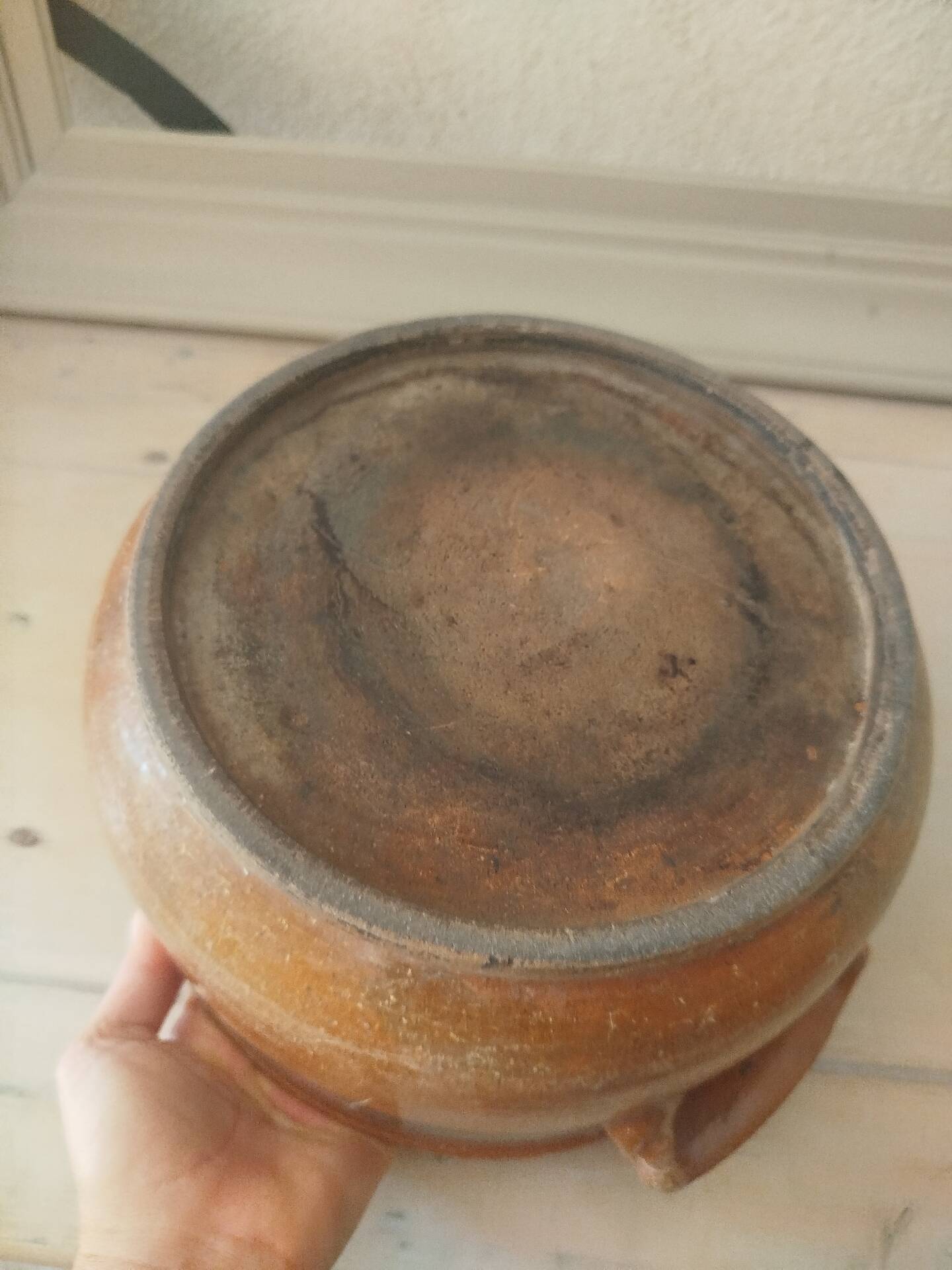 Old terracotta casserole