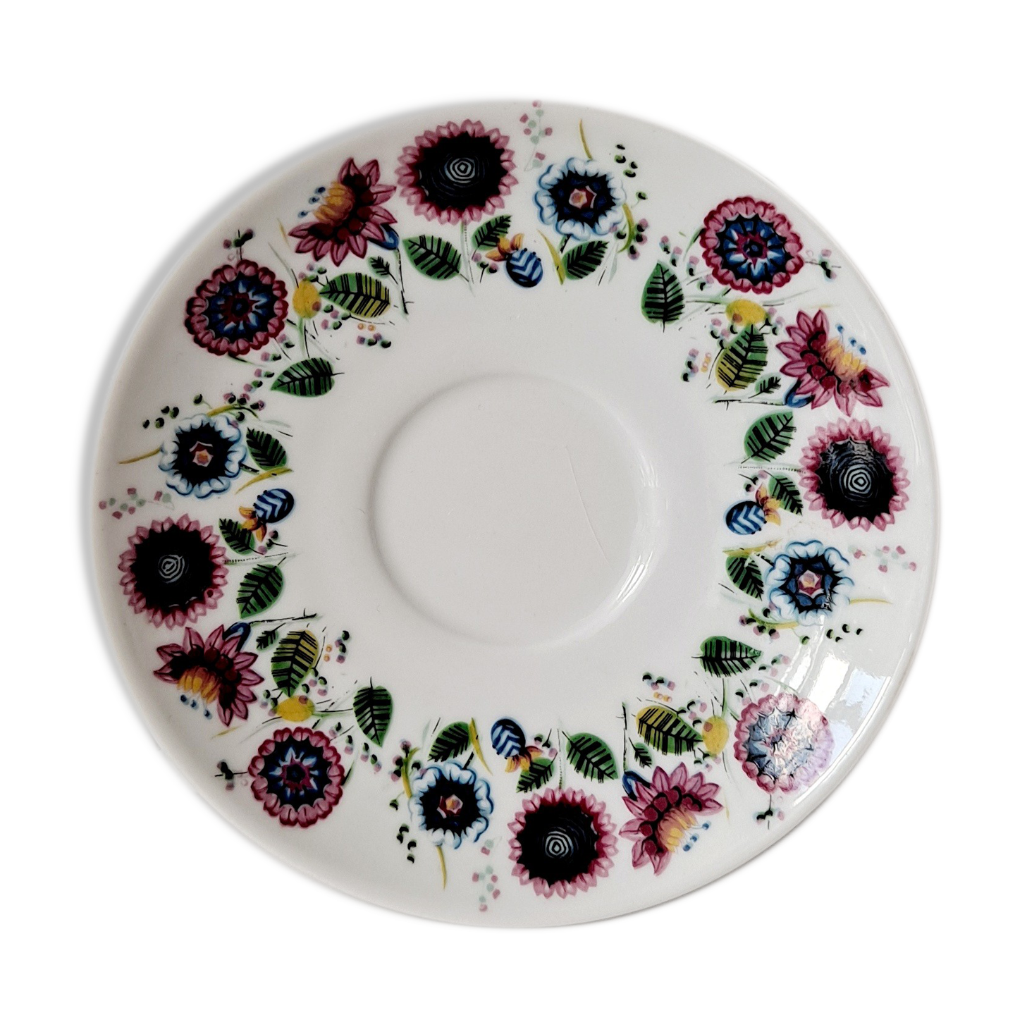Coupelle porcelaine blanche et fleurs