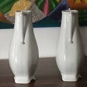 Paire de vases à fleurs en porcelaine blanche