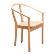Set of 4 Scandinavian straw chairs