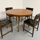 Vintage teak extendable round dining table Scandinavian design 1960s