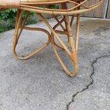 Table basse en rotin vintage