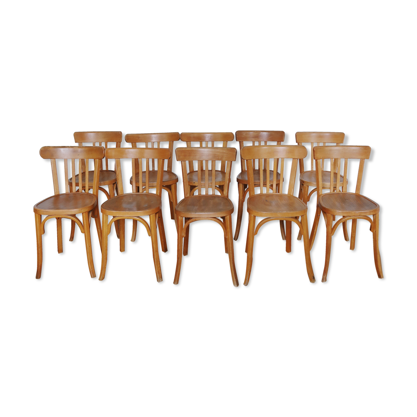 Set of 10 baumann bistro chairs