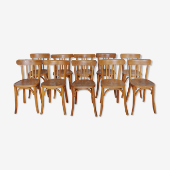 Set of 10 baumann bistro chairs