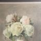 Ernest FOUSSIER 1901 "White roses in a Japanese vase"watercolor signed