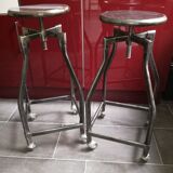 Pair of high bar stools industrial style