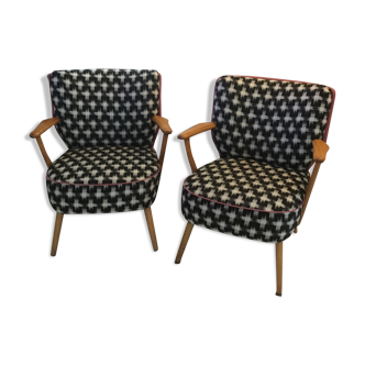 Pair of Scandinavian cocktail armchairs