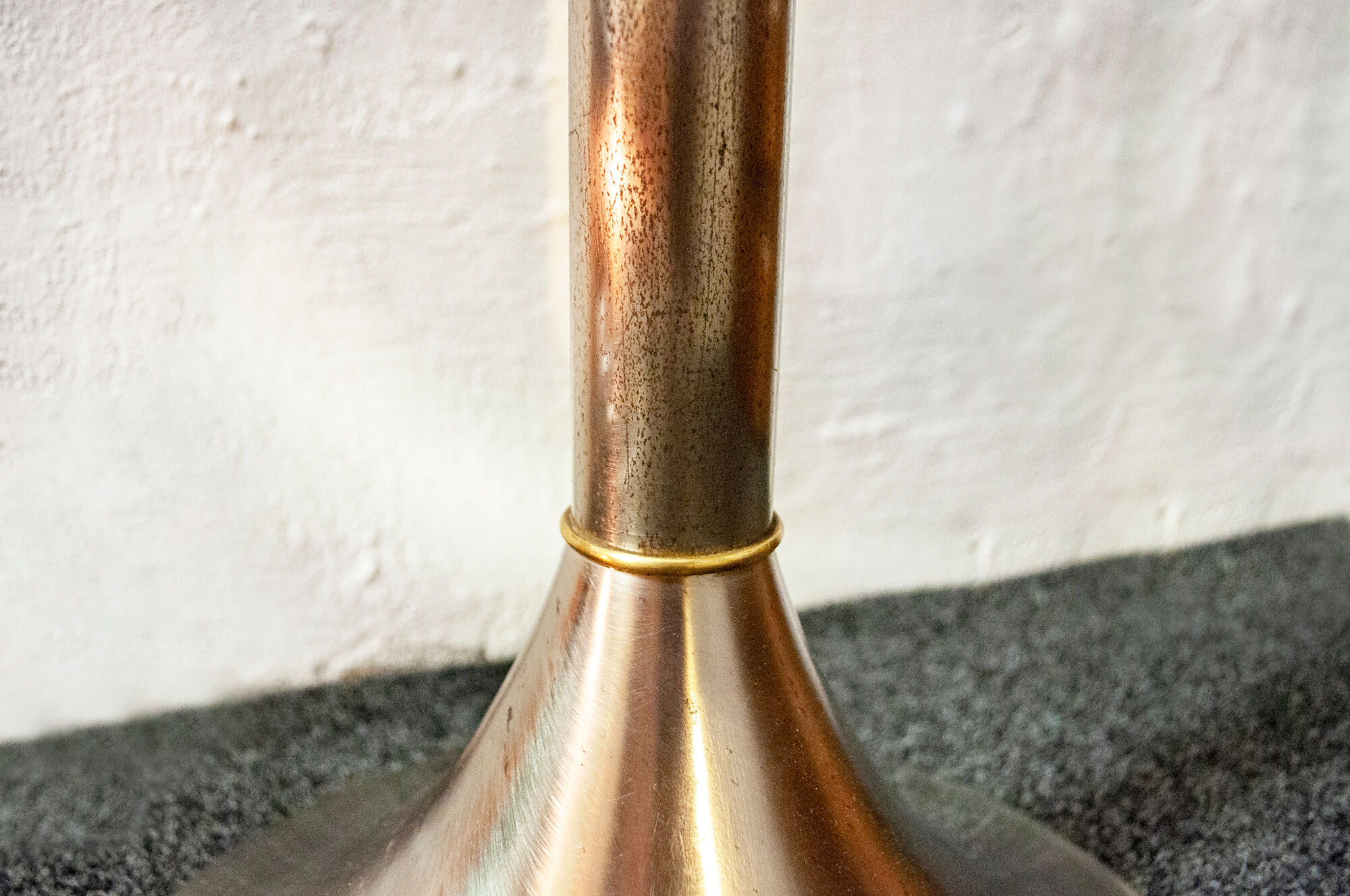 Brass and glass floor lamp by Angelo Brotto for Esperia Italia Anni '60