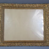 Old wood frame - gilded stucco - glass 61x51 cm leaf 50.5x40 cm SB 113