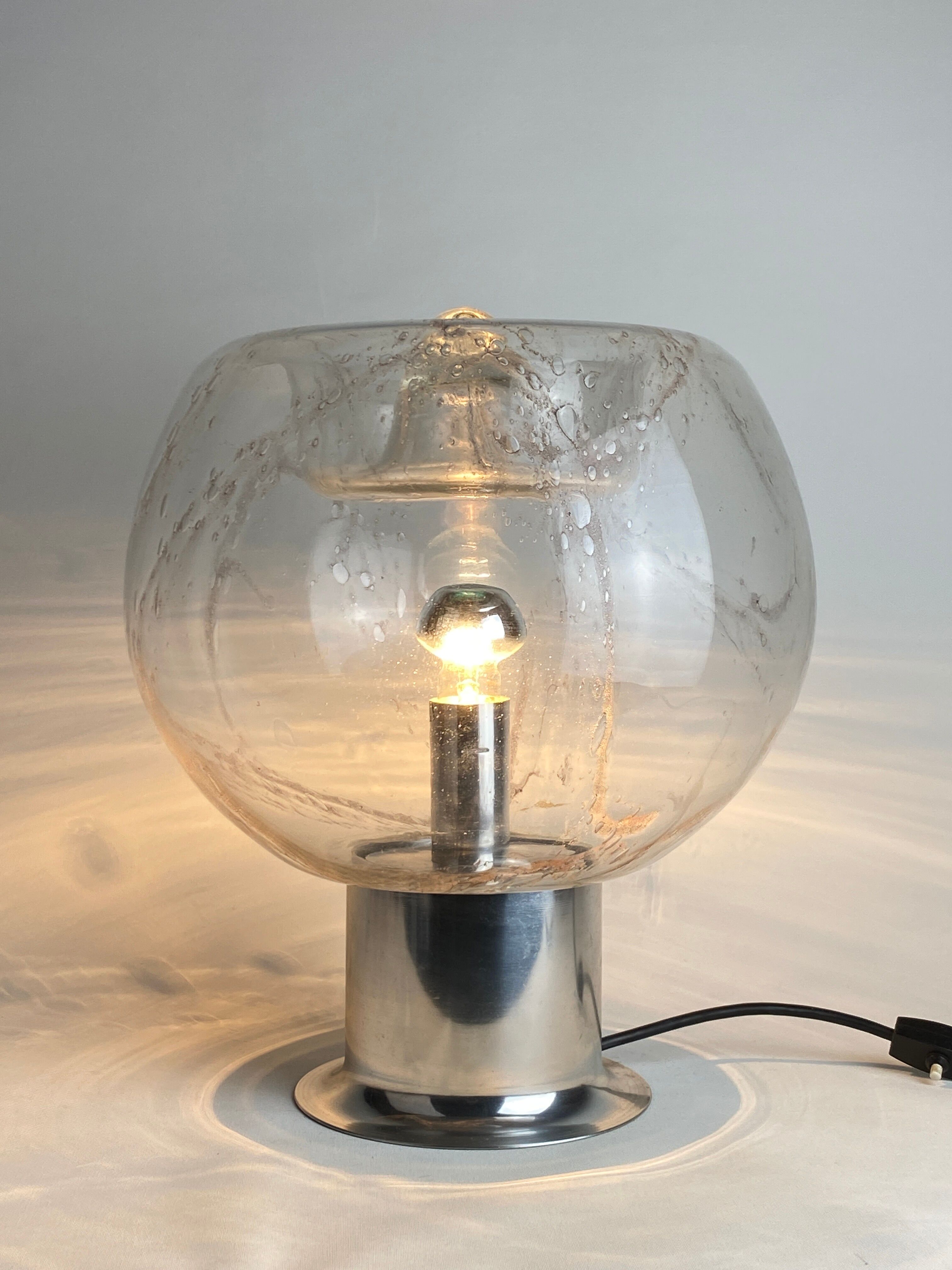 Large Rare Murano Glass table lamp Doria Leuchten 1970