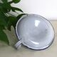 Gray and blue cellar rat candle holder, enameled metal, vintage