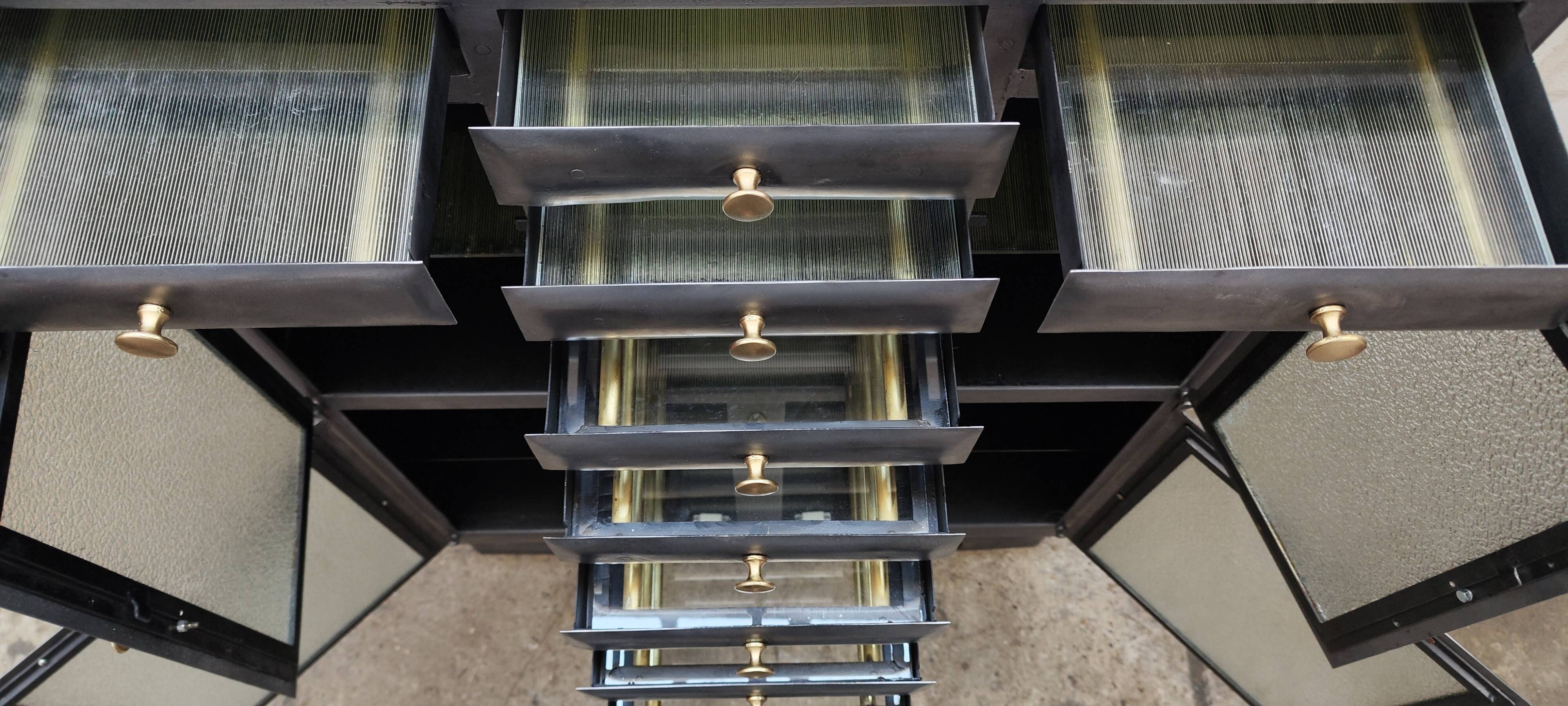 Old metal dentist's cabinet professional furniture