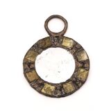 Mirror in lead and yellow-green glass by Irena Jaworska, 1960s