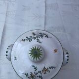 Vegetable dish or soup tureen in Moustiers earthenware signed LALLIER