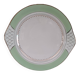 Pie dish with ears in water green and golden frieze l'Amandinoise