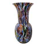 Contemporany vase murrine sphere in murano style glass with multicolored murrine like venini style b