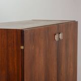 Fristho Franeker Vintage Design Rosewood Cabinet with Glass Handgrips 60s