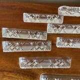 12 portes couteaux en verre taillé