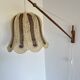 Mid-Century Modern Teak and Sisal Swing-Arm Wall Lamp, 1960s