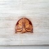 chest of drawers old wood (fir and plywood) 30s, three drawers, round buttons white metal pl