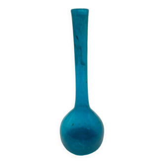 Vase antique en verre Pulegoso soufflé clair de Murano