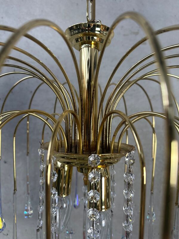 Chandelier en goutte d'eau de style Hollywood Regency – Massif