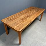 Large oak farmhouse table from France, early 1900s