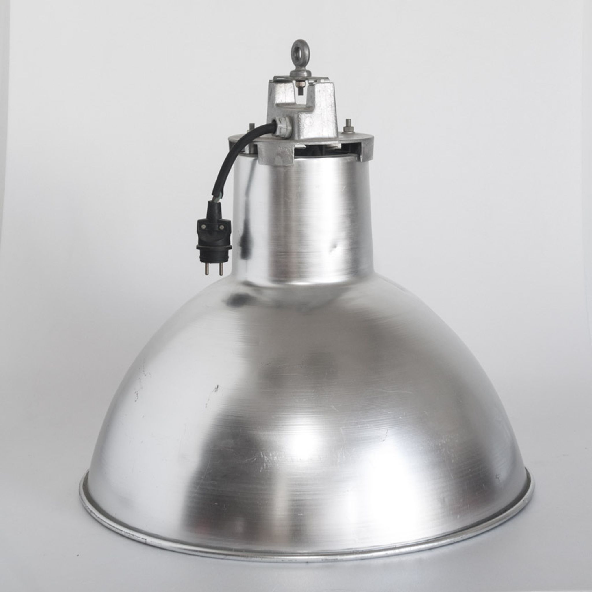 Vintage industrial aluminum ceiling lamp Mazda (Philips) Holland 1980