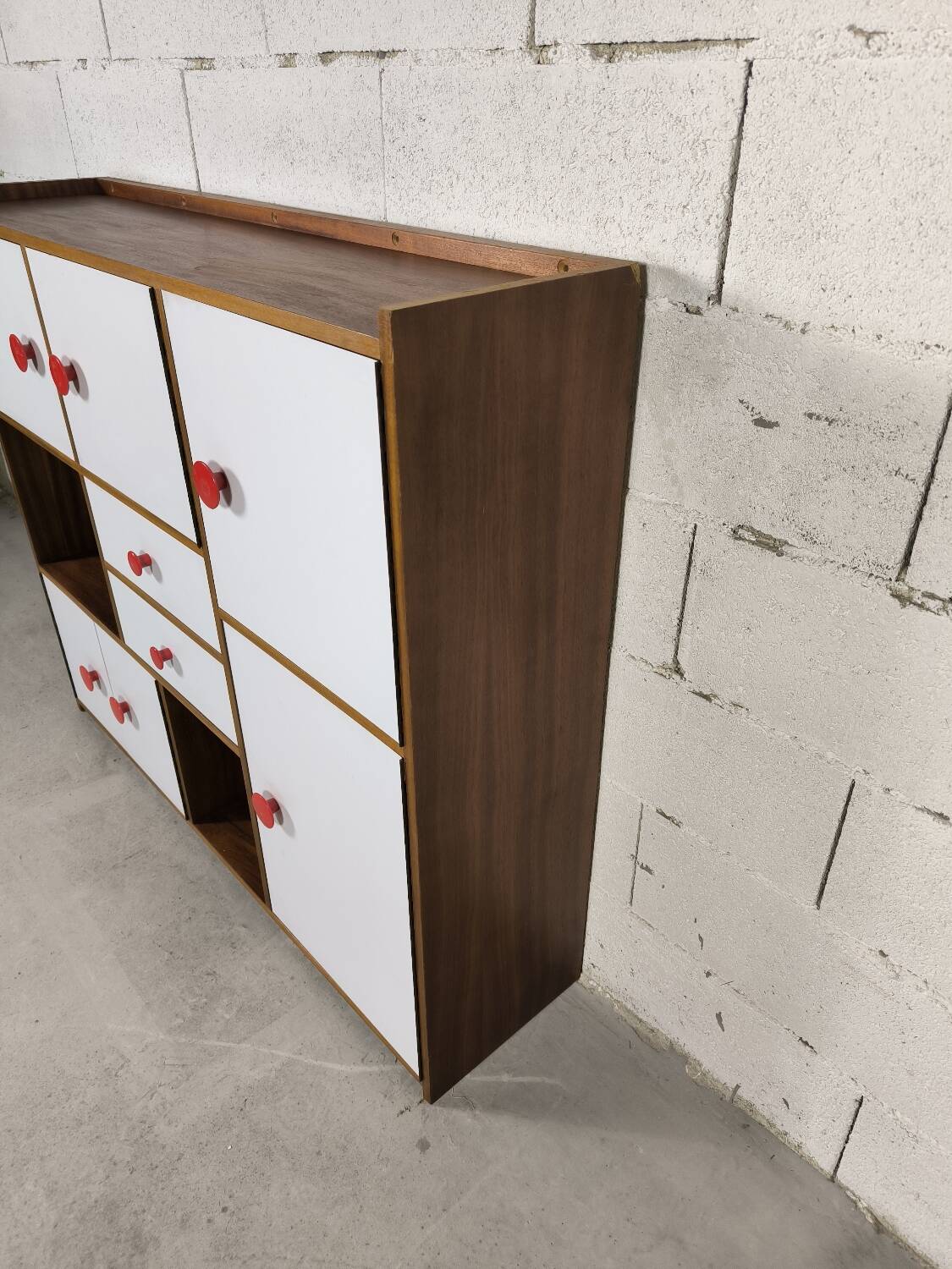 Vintage Scandinavian children's bookcase sideboard