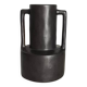 Vase moderniste en céramique noire / fabrication artisanale / vintage