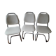 3 white skai chairs, 70's