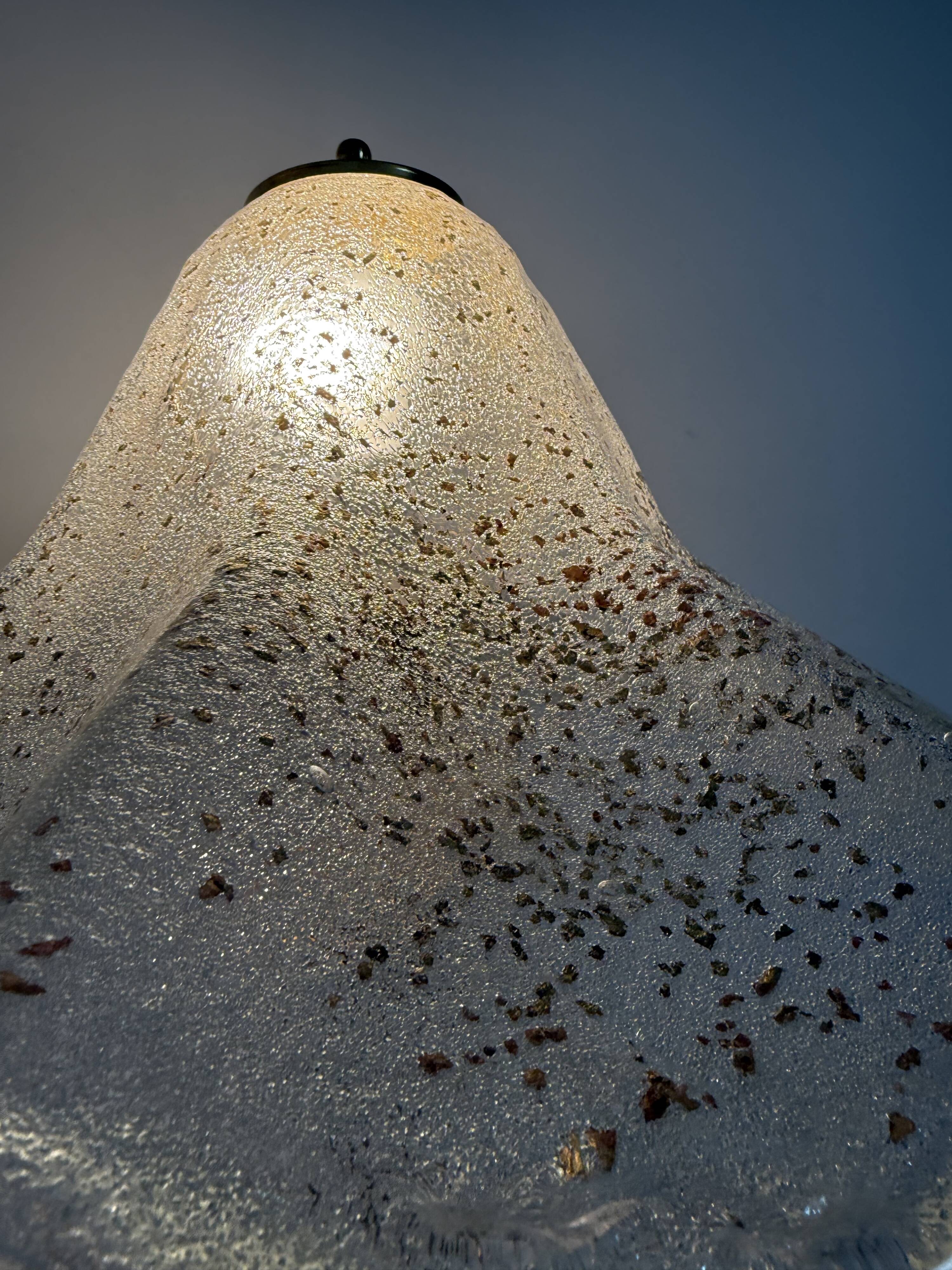 Mid century glass table lamp , 1970s