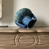 Blue amphora vase dyed nympheas
