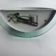 Pair of vintage black metal and plexiglass half-moon wall lights