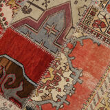 5x8 Neutral Red Beige Oushak Patchwork Rug 245x168Cm