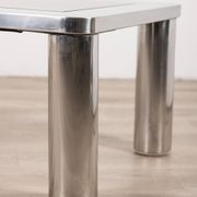 Vintage 60's table in chromed metal and glass, italian design