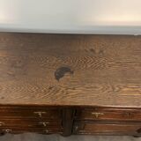 Large English sideboard, dresser, solid oak buffet George II 18th century.