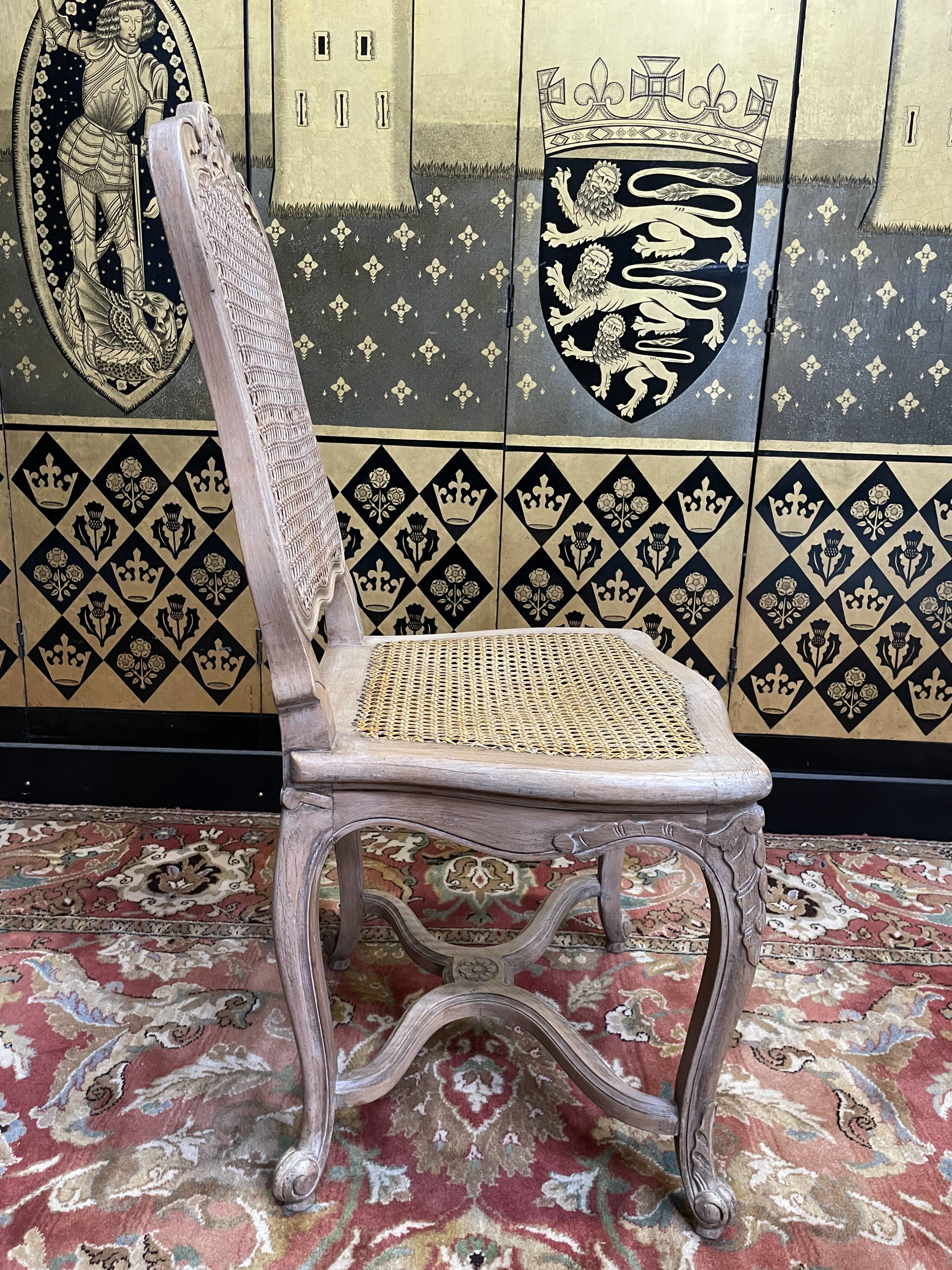 Set of 6 Louis XV style caned chairs - Regency