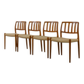 Set of 4 danish Teakchairs Model "83" by Niels O. Möller, Denmark 70s