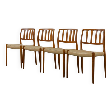 Set of 4 danish Teakchairs Model "83" by Niels O. Möller, Denmark 70s