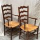 Pair of straw armchairs