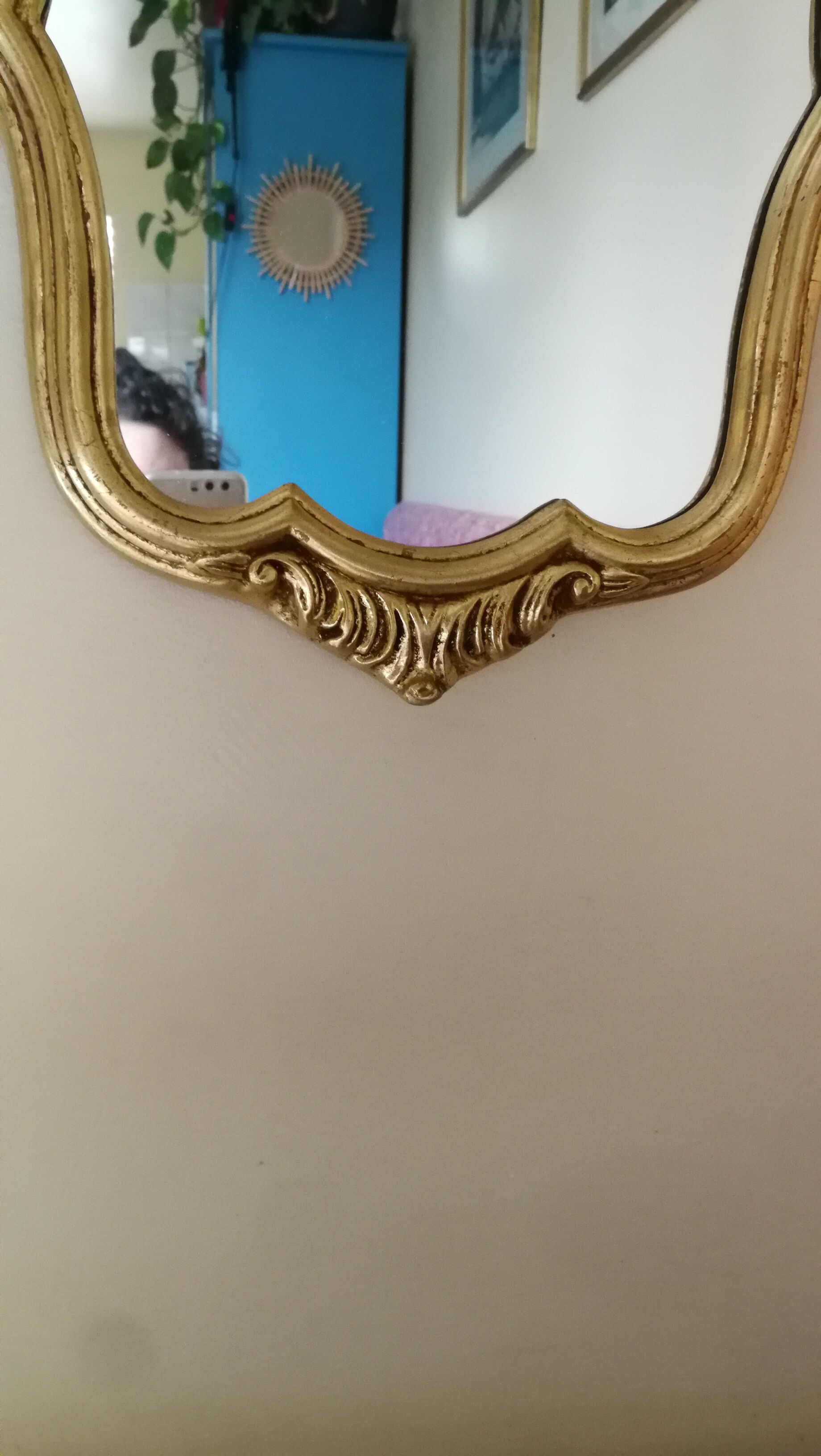 Former mirror, gilded molding, french classic 30x51cm