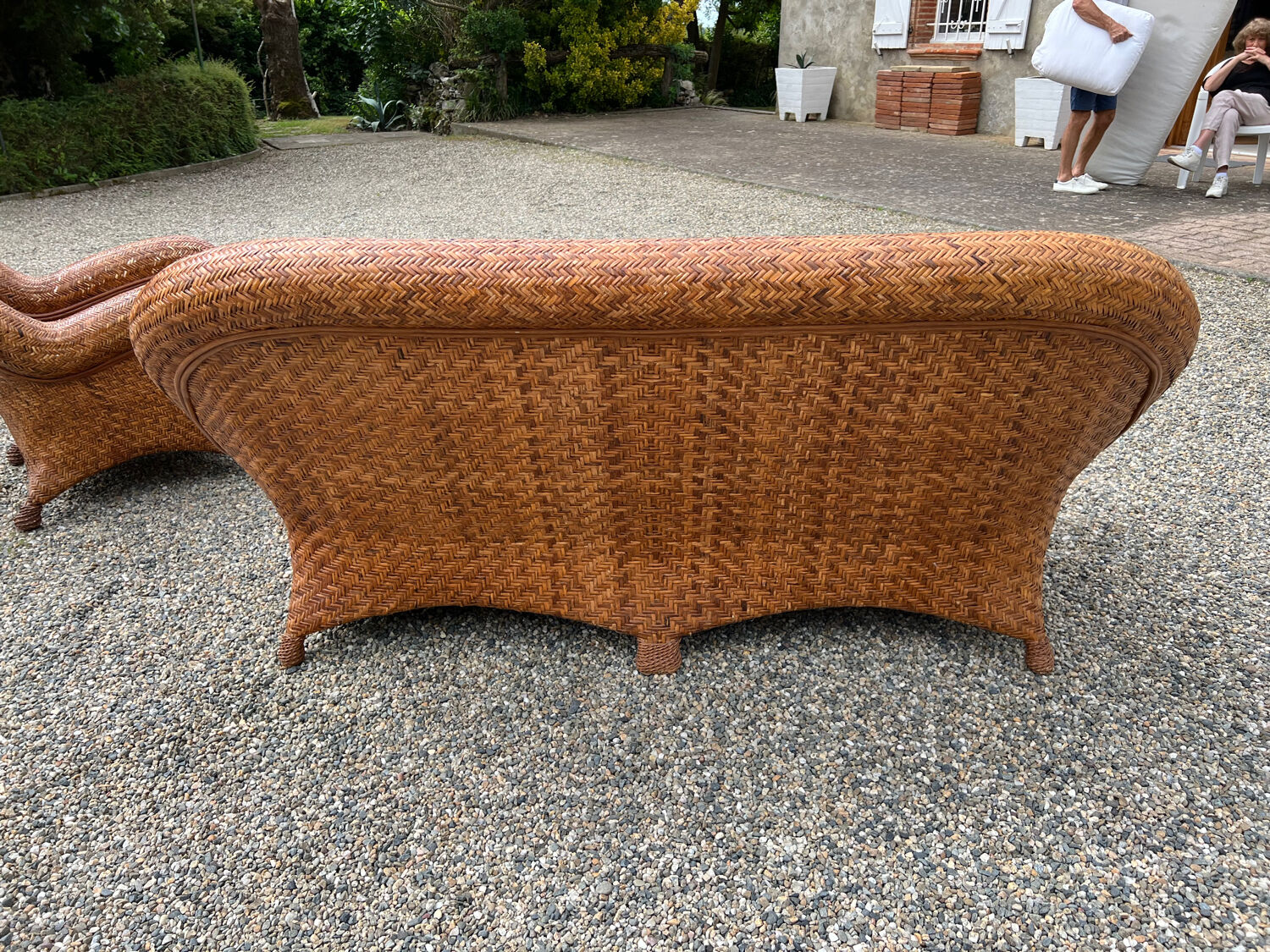 Rattan sofa and armchair