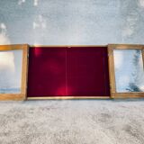 Wooden wall display cabinet with glass door