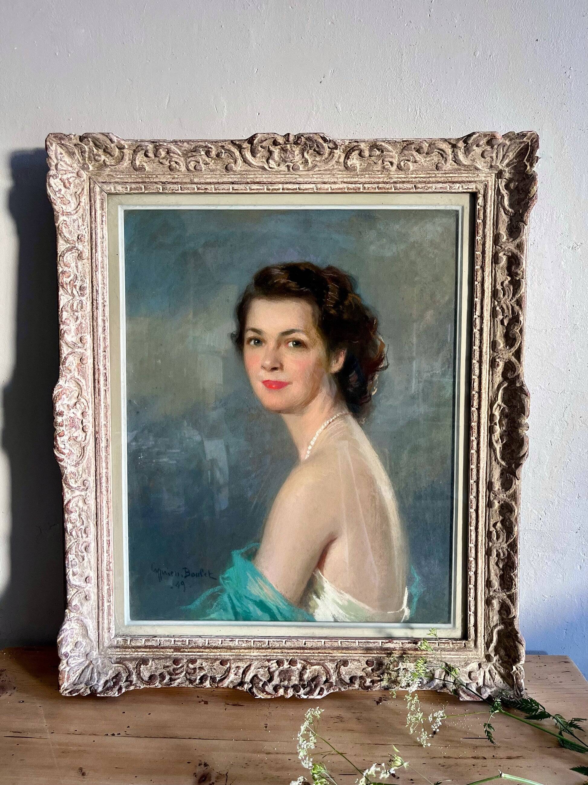 Old portrait of a woman in pastel - Cyprien Boulet