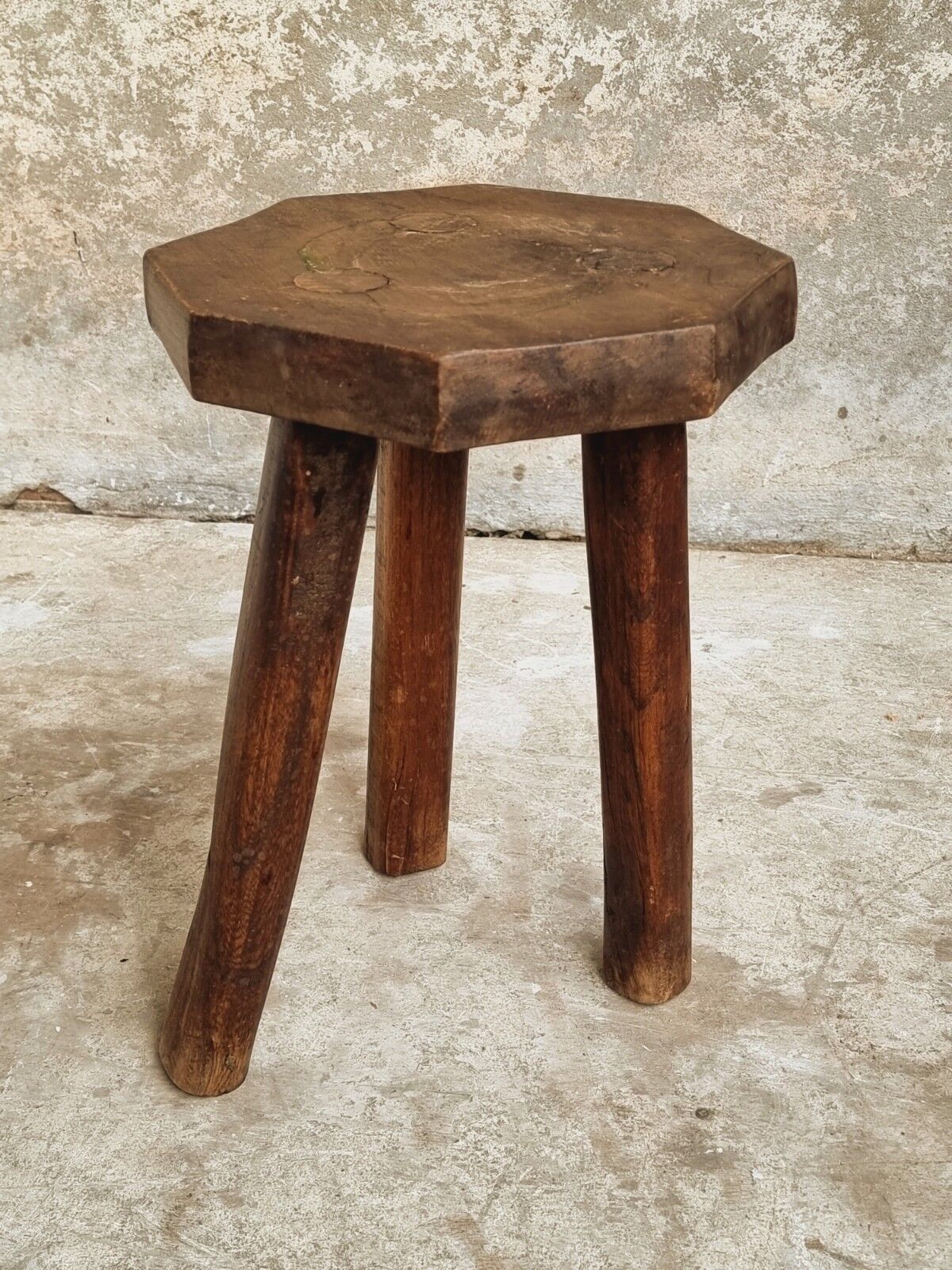 Old stool, side table French oak