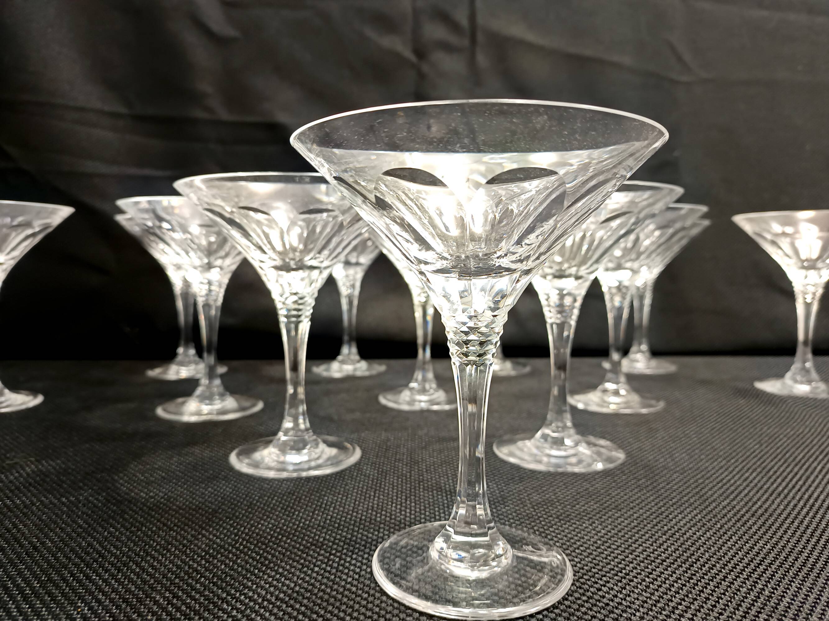 Set of Twelve Crystal Martini Glasses by Christinenhutte, Germany