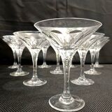 Set of Twelve Crystal Martini Glasses by Christinenhutte, Germany
