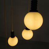 Cascade pendant lamp with 5 white glass balls, 70s
